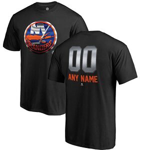 New York Islanders Fanatics Branded Any Name & Number Midnight Mascot T-Shirt – Black